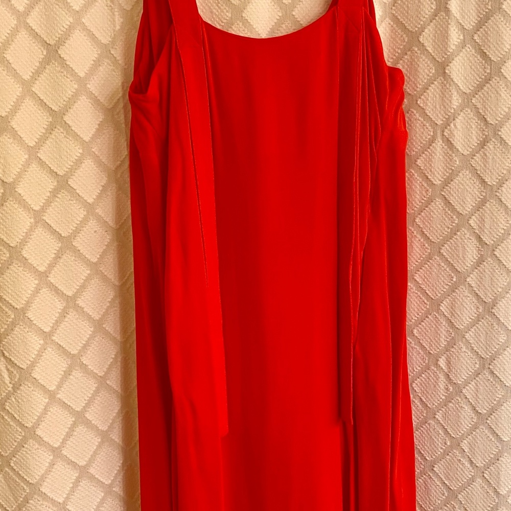 H&M- Fiery-Red Viscose Dress